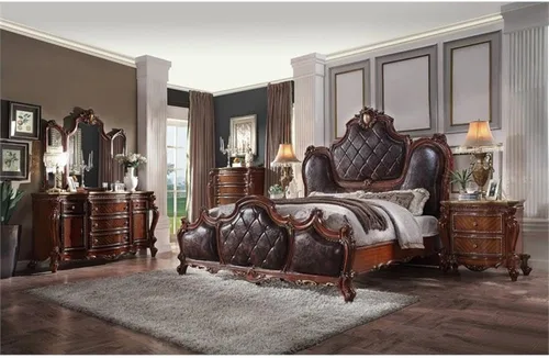 Miniatura 2 de Acme Cama Queen Picardy en PU y roble cereza
