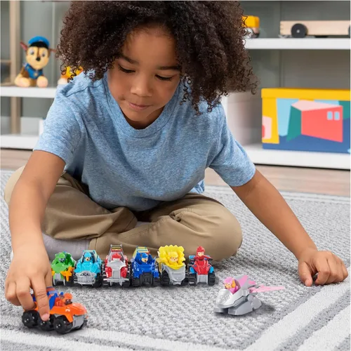 Miniatura 3 de Paw Patrol, True Metal Dino Rescue - Paquete de 8 vehículos coleccionables fundidos a presión, escala 1:55 Paquete de 8 regalos de rescate