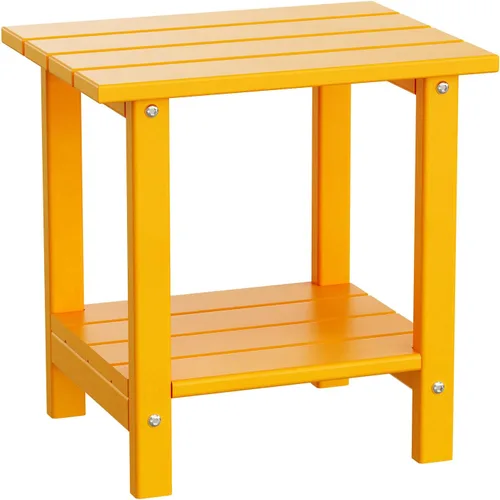 Miniatura 8 de Adirondack - Mesa auxiliar para exteriores, mesa de patio pequeña de polietileno de alta densidad de 16.5 pulgadas con estante de almacenamiento