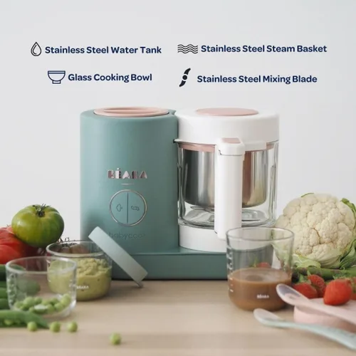 Miniatura 4 de BEABA Babycook Neo - Fabricante de alimentos para bebés Vidrio no tóxico y acero inoxidable Confiado por mamás famosas Procesador de alimentos