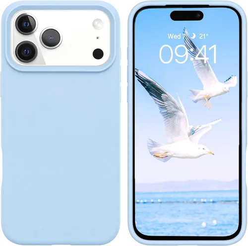 Miniatura 333 de GUAGUA Funda compatible con iPhone 17 Pro Max de 6.9 pulgadas, silicona líquida, goma de gel suave, delgada, forro de microfibra delgada