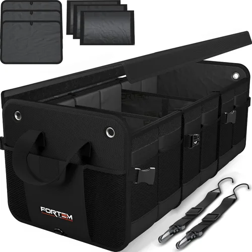 Miniatura 13 de FORTEM Organizador de maletero con enfriador para SUV, organizador y almacenamiento de automóvil, multicompartimento plegable, regalo de Navidad