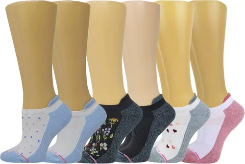 Miniatura 8 de Dr. Motion 6 pares de calcetines de compresión transpirables acolchados de corte bajo para mujer