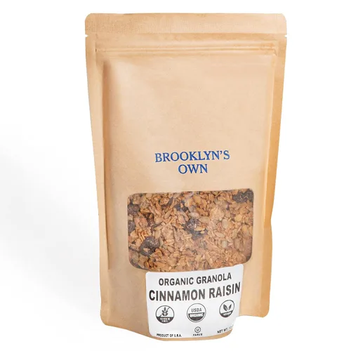 Miniatura 7 de Brooklyn's Own Cereal orgánico de granola de arce y canela para el desayuno, aperitivos saludables sin gluten, paquete ecológico resellable de 12