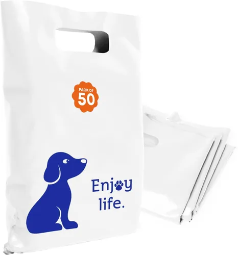 Miniatura 28 de Bolsas de plástico con asas – Bolsas de mercancía de 12 x 15 pulgadas para pequeñas empresas – Bolsas troqueladas para compras minoristas y Negro