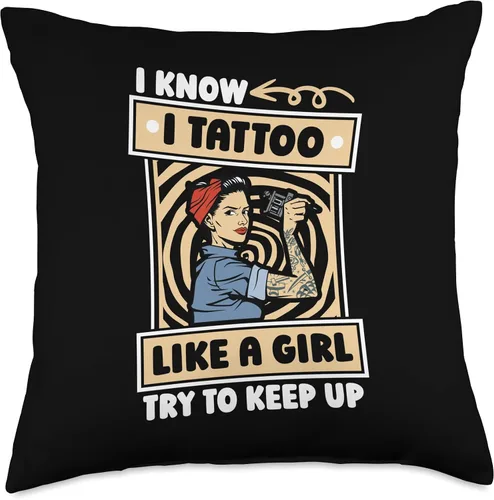 Miniatura 5 de Tattoo Artist Gifts & Accessories Tattooist Girl Tattooer Tattoo Artist - Almohada de 16 x 16 pulgadas, multicolor
