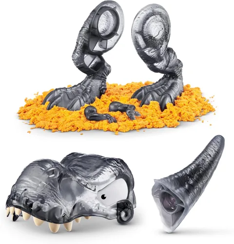 Miniatura 3 de ZURU SMASHERS Isla de Dinosaurios T-Rex Batallas (Versión Negra) de ZURU 50+ Sorpresas Dinosaurio Coleccionable para Niños T-Rex Triceratops Slime