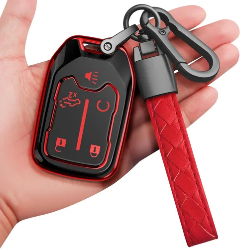 Miniatura 16 de para Chevrolet Funda para Llavero con Llavero Suave Protección Completa Funda para Llave Compatible con GMC Suburban Tahoe Silverado Terrain Yukon