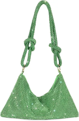 Monederos con diamantes de imitación para mujer, elegante bolso de noche brillante, bolso de mano plateado brillante para fiesta