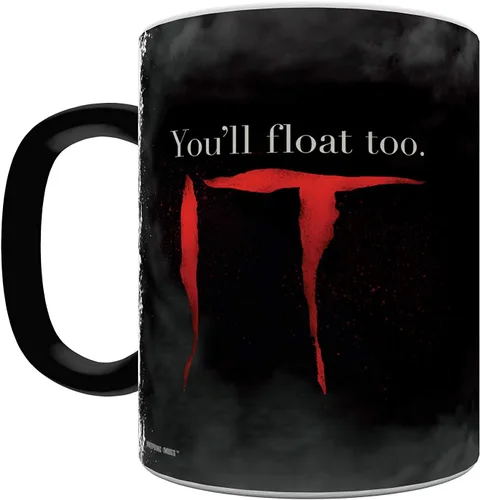 Miniatura 4 de Morphing Mugs IT The Movie – Pennywise the Dancing Clown – You Float Too – Una taza de cerámica sensible al calor que cambia de color de 11 onzas