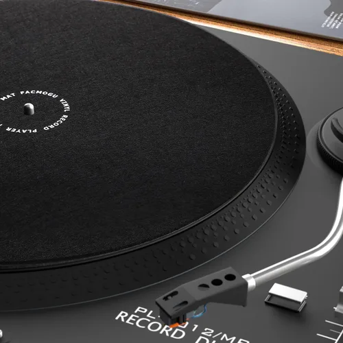 Miniatura 5 de Facmogu Alfombrilla giratoria de lana de 12 pulgadas, alfombrilla antivibración para reproductor de vinilo fonógrafo LP