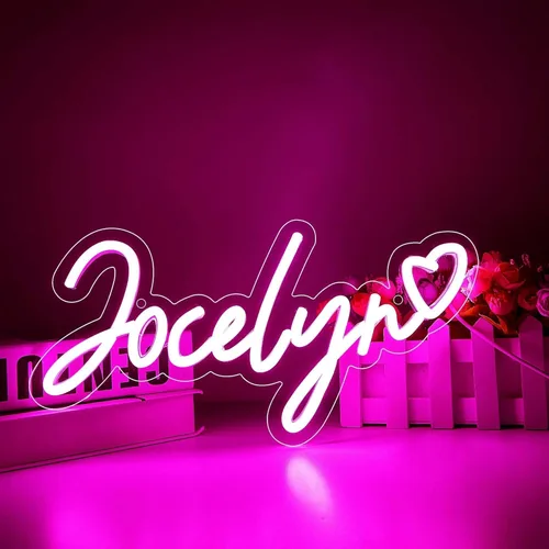 Miniatura 11 de Letrero de neón grande con nombre de Bella para decoración de pared, luz LED de neón para dormitorio de niños, decoración de fiesta de cumpleaños