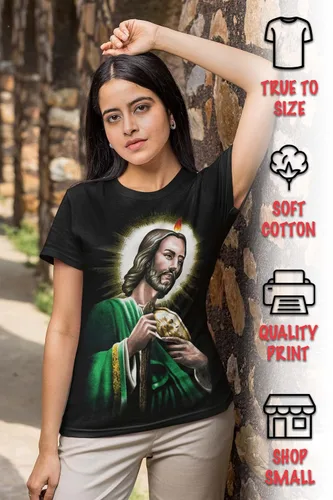 Miniatura 2 de Camiseta gráfica para mujer, diseño de San Judas de Tadeo, San Judas Patron, católico