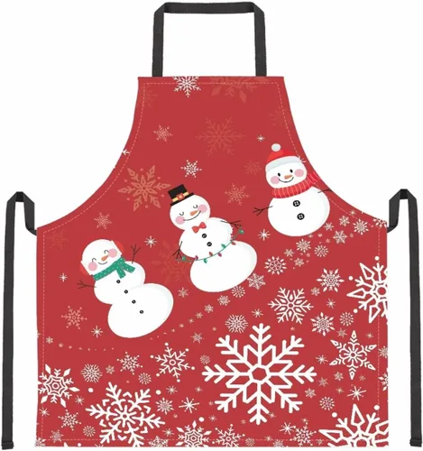 Miniatura 39 de Dreaweet Delantal de cocina unisex con cuello ajustable de Navidad