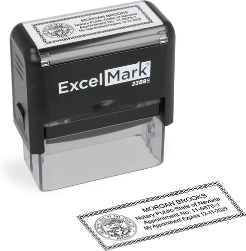 Miniatura 49 de ExcelMark Sello Notarial para los 50 Estados - Sello Oficial del Estado - Texas Negro