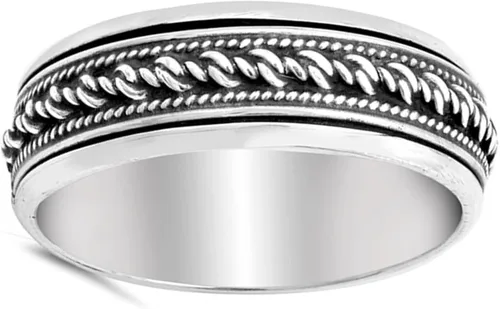 Miniatura 2 de Bali - Anillo de boda de plata de ley 925, tamaño 6-13