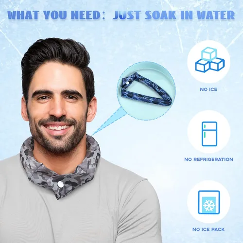 Miniatura 7 de Xuhal 6 unidades de enfriamiento para el cuello, bandana refrescante para el cuello, bufanda enfriadora de hielo para mujeres, verano, actividades