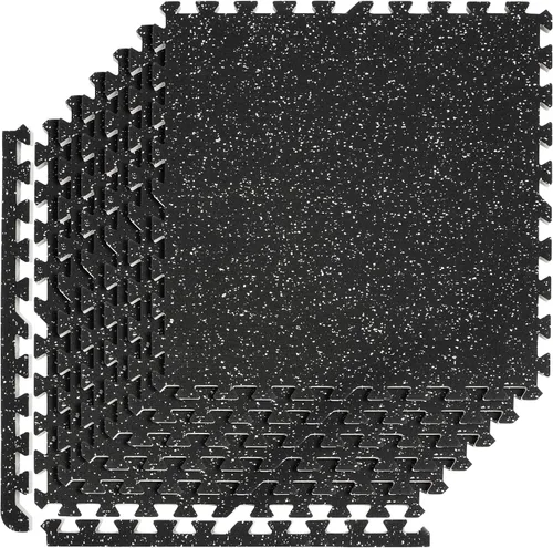 Miniatura 8 de Tapete Sivan Health and Fitness® de goma de alta densidad en forma de puzle para hacer ejercicio - Mosaico que encaja para gimnasia - 2,2 m2 Negro