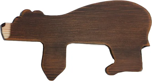 Miniatura 7 de Decoración de puerta (madera, lado izquierdo), adorable adorno de puerta con forma de oso, decoración de madera hecha a mano para un toque rústico