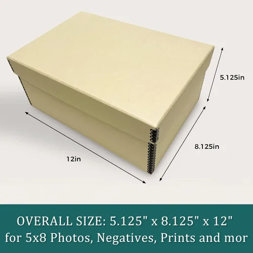 Miniatura 2 de Golden State Art, Cajas de almacenamiento para fotos de archivo, caja de conservación de tarjetas sin ácidos con tapa extraíble, para almacenar