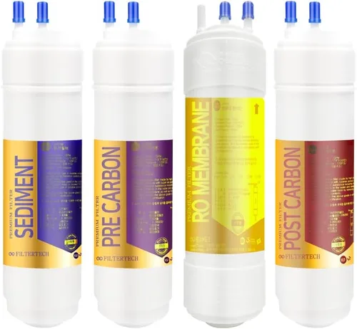 4EA - Juego de filtros de agua de repuesto prémium para purificador de agua LG: WCD74GA1R - 1 micra