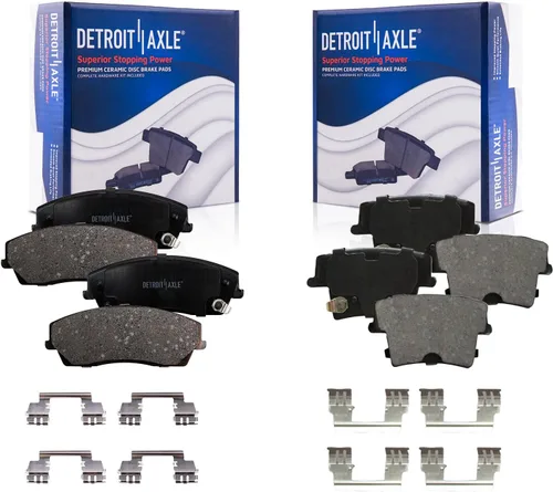 Miniatura 42 de Detroit Axle - Pastillas de Freno Delantero Izquierdo Reemplazo de Pinza de Disco para Dodge Ram 1500 Dakota Mitsubishi Raider - Juego de 3 piezas