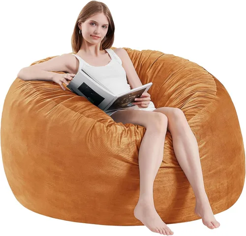 Miniatura 13 de Sillón tipo puf ILPEOD para adultos - Silla tipo puf de espuma viscoelástica - Sofá para niños/adolescentes con funda de microfibra suave - Sofá
