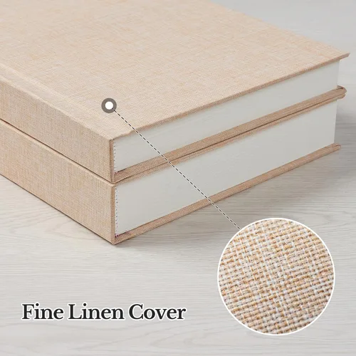 Miniatura 6 de Álbum de fotos Pssoss 8x10 con espacio para escribir, cubierta de lino, álbum de fotos de 8x10, libro que contiene 20 fotos, ideal para álbumes