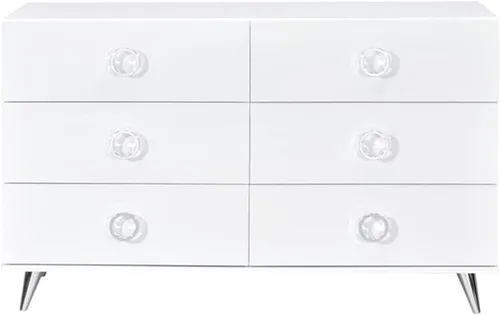 Miniatura 3 de Acme Cómoda de madera Perse con 6 cajones en color blanco