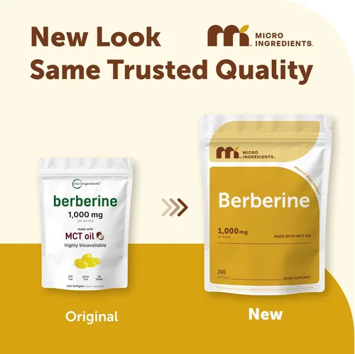 Miniatura 4 de Micro Ingredients Berberina 1000mg con Aceite MCT, 240 Cápsulas Blandas Fórmula Altamente Biodisponible con Berberina HCl de Berberis Aristata