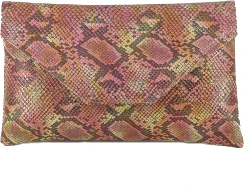 Miniatura 4 de LONI Bolso de embrague de piel de serpiente falsa con estilo grande para mujer