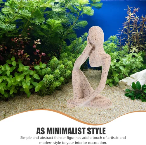Miniatura 8 de Estatuilla de pensador de resina, escultura abstracta, estatua decorativa para el hogar, oficina, estantería y escritorio, arte estético único