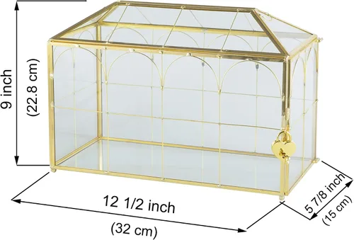 Miniatura 6 de Caja de Tarjetas de Boda de Vidrio Giadun con Ranura, Caja de Tarjetas Grande Transparente de 12.6 Pulgadas, Caja de Almacenamiento de Tarjetas