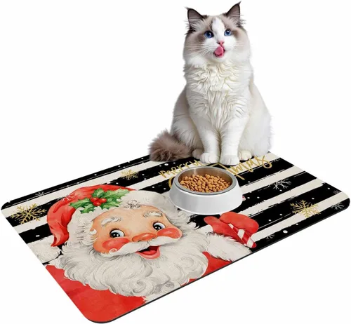Miniatura 7 de Alfombra de baño de Santa para bañera, antideslizante, de secado rápido y absorbente, tierra de diatomeas, fregadero, cocina, sala de estar, Santa