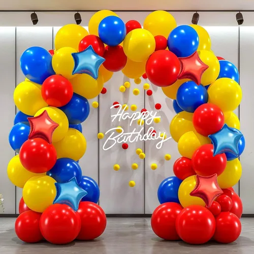 Miniatura 15 de Kit de arco de guirnalda de globos de béisbol, arco de globos azul marino y rojo nude con guante de béisbol, globos de aluminio para niños y niñas