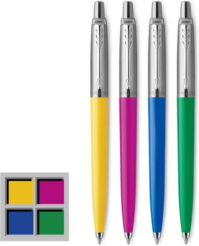 Parker Jotter Originals - Bolígrafo de punta media, tinta negra, 4 unidades