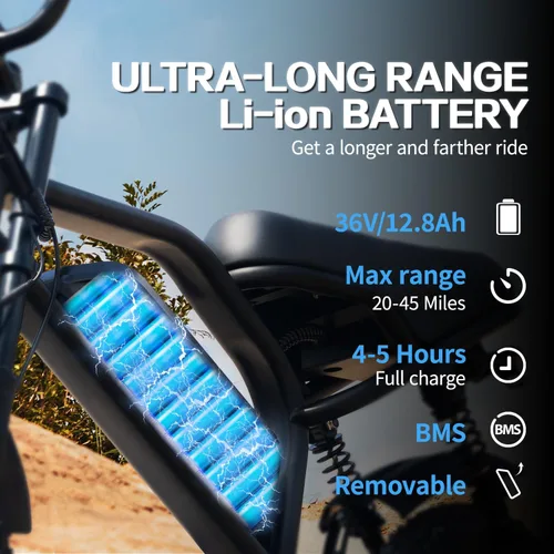 Miniatura 2 de AVDLBIKE Bicicleta eléctrica, bicicleta eléctrica de 16 pulgadas con neumáticos gruesos para adolescentes/adultos, bicicleta eléctrica pequeña