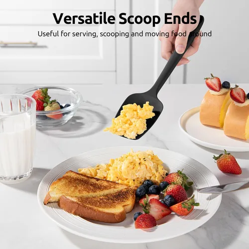 Miniatura 8 de Juego de espátulas de silicona U-Taste con resistencia al calor de 600 grados Fahrenheit (Negro)