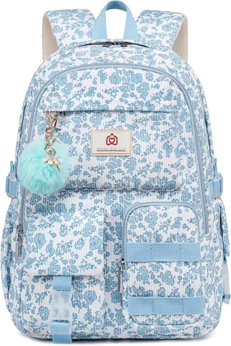 Miniatura 12 de Hidds Mochila escolar para adolescentes, niñas, mujeres, 15.6 pulgadas, mochila universitaria, bolsa de trabajo de pana, mochila de trabajo