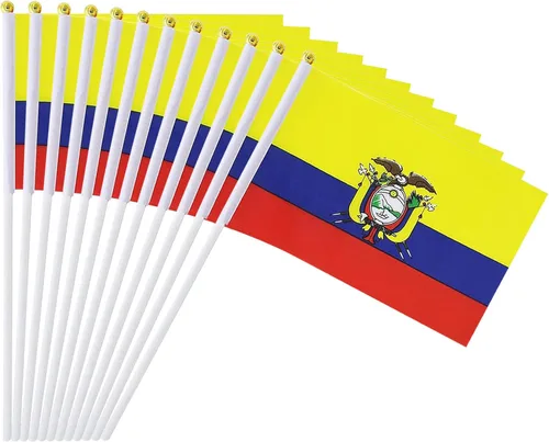 Miniatura 32 de Bandera de México, bandera mexicana, pequeñas mini banderas de mano de México en palo, ideal para fiestas, desfiles, eventos deportivos