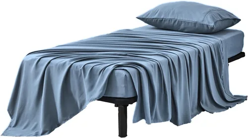 Miniatura 8 de Kingnex Sábanas de sofá cama individual para sofá cama extraíble de 36 x 72 pulgadas, microfibra suave de doble cepillado 1800, 3 piezas incluyen 1