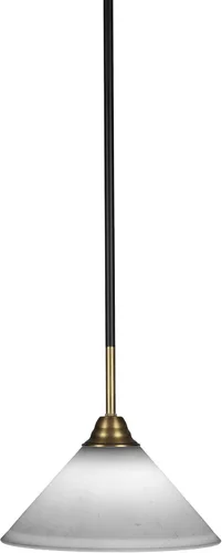 Miniatura 306 de Toltec Lighting Paramount - Mini colgante de 1 luz en acabado negro mate con cristal de arte perla de 7 pulgadas y estilo negro