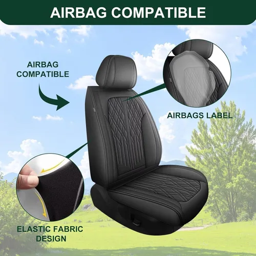 Miniatura 5 de DISUTOGO Funda de asiento de automóvil para Cadillac ATS 2013-2018, juego completo de fundas de asiento de cuero sintético, impermeables