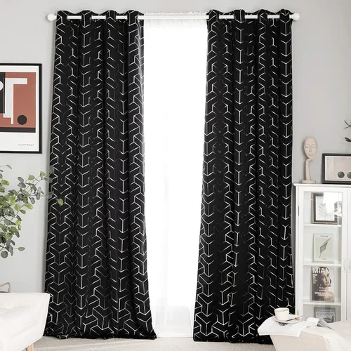 Miniatura 130 de NICETOWN Paneles de Cortinas Opacas para Dormitorio - Tratamiento de Ventanas con Aislamiento Térmico, Ojales Sólidos, Cortinas Opacas con Diseño