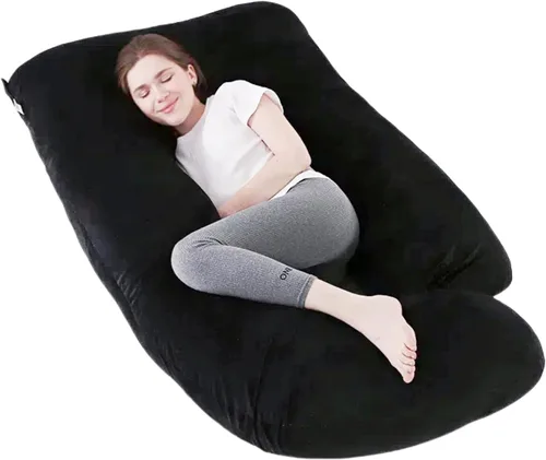 Miniatura 11 de ALLOPERA Almohada de embarazo de 57 pulgadas para dormir, almohada de apoyo de cuerpo completo con funda extraíble lavable para comodidad