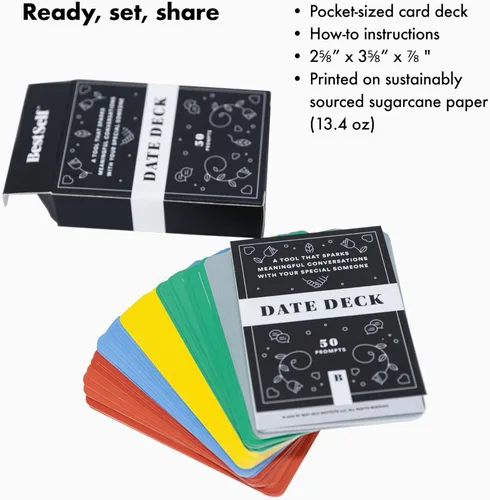 Miniatura 7 de BestSelf Deeper Talk Date Deck Bundle - Tarjetas de conversación de fecha y rompehielos