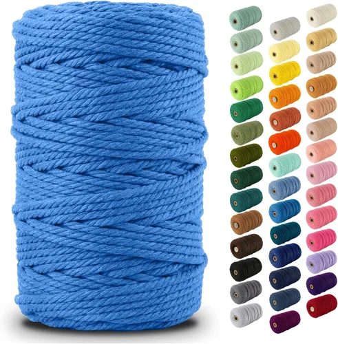 Miniatura 130 de Nook Theory - Cuerda de macramé de 3 mm, 220 yardas de cuerda de algodón, hilo de 4 mm y 5 mm, cuerda para manualidades, perfecta para colgantes