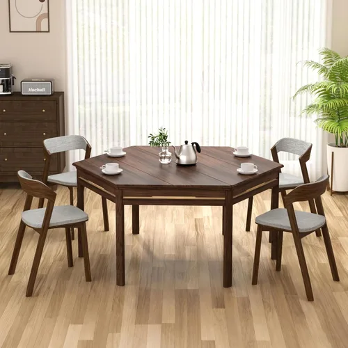 Miniatura 9 de Mesa de Juego de Tablero Yardenaler con Tablero Removible, Mesa de Juegos y Comedor para 4 a 6 Jugadores, Incluye Alfombrilla de Juego de Efecto