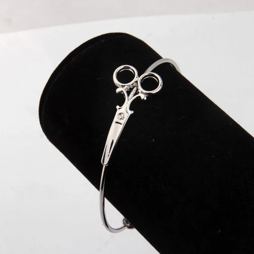 Miniatura 2 de Pulsera de tijeras minimalistas apilable de alambre ajustable para peluquería