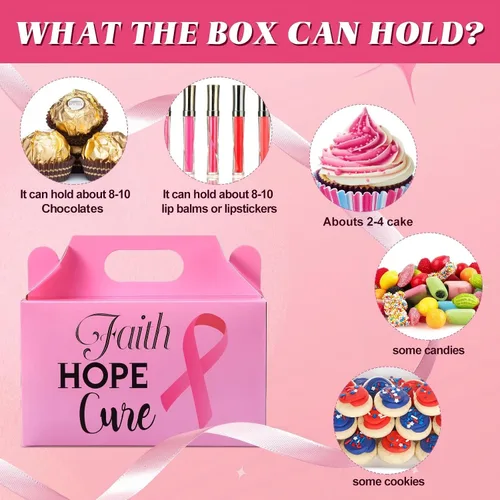 Miniatura 4 de Pasimy 24 cajas de regalo de concientización sobre el cáncer de mama, cajas de regalo de cinta rosa, cajas de regalo para mujeres y niñas, regalos